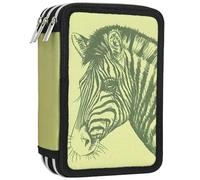 Veroa Pencil Case with 3 Compartments - Square, zebra, L, cute