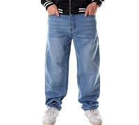 Veroders Men's Baggy Hip Hop Jeans - Casual Loose Skateboard Pants Denim Straight Baggy Skater Black Jeans for Men, Vd-022black, 42