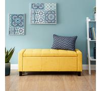 Verona Bench Wood & Fabric Yellow
