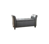 Verona Black Faux Leather Storage Seat/Window Seat