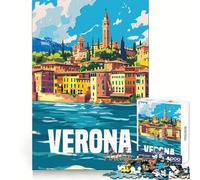 Verona City Italy 1000 Adult Pieces Jigsaw Puzzle Boost Memory Time Well Spent Quality Cut (38x52cm)