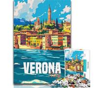 Verona City Italy Puzzles 1000 Pieces for Adults,Challenging To Complete But Fun And Humorous Unique Home Decor And Gifts 38x26cm