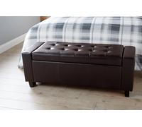 Verona Crushed Velvet Storage Ottoman Bench GFW Brown One Size