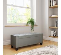 Verona Crushed Velvet Storage Ottoman Bench GFW Grey One Size