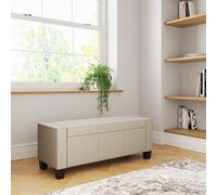 Verona Crushed Velvet Storage Ottoman Bench GFW Natural One Size