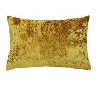 Verona Cushion Cover Rectangle - Ochre Yellow - Velvet Feel - Crushed Velvet Look - 100% Polyester - 40 x 60cm (16" x 24" inches) - Made by Riva Paoletti - Designed in the UK
