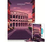 Verona, Italy Cityscape 1000-piece Puzzle for Teenagers Mind Skill Fun Uniform Size Precise Pieces Relaxing Indoor Group Activity (38x52cm)