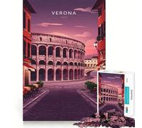 Verona, Italy Cityscape Jigsaw for Teenagers1000 Pieces Mind Boost Game Firm Fit Secure Assembly Bonding Activity for Loved Ones (50x75cm)
