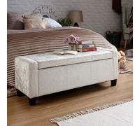 Verona Large Ottoman Fabric Light Grey 1 Door
