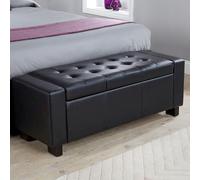 Verona Large Ottoman Faux Leather Black 1 Door