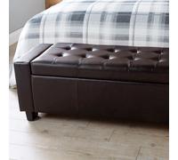 Verona Large Ottoman Faux Leather Brown 1 Door