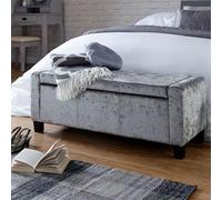 Verona Large Ottoman Wood & Fabric Grey 1 Door