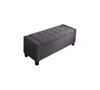 Verona Ottoman Storage Bench Bedding Box - Charcoal Fabric