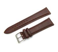 Verona Padded Camel Grain Leather Watch Strap Band 18mm Brown with Chrome (Silver Colour) Buckle