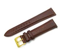 Verona Padded Camel Grain Leather Watch Strap Band 18mm Brown with Gilt (Gold Colour) Buckle