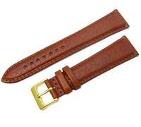 Verona Padded Camel Grain Leather Watch Strap Band 24mm Tan with Gilt (Gold Colour) Buckle