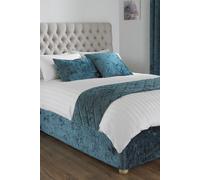 Paoletti Verona Crushed Velvet Super King Bed Wrap Polyester Teal