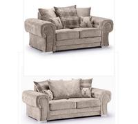 Verona Sofa Set 3+2 Seater Beige Scatterback