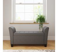 Verona Window Seat Storage Ottoman Pouffe Blanket Box Bench Footstool Grey