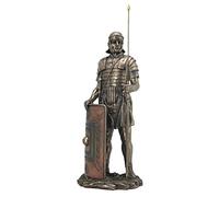 VERONES 14.5" Ancient Roman Soldier w/Javelin & Shield Warrior Rome Statue Sculpture