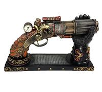 VERONESE 6 Barrel Steampunk Display Pistol Gun Prop W/Gauntlet Glove Stand Statue Figurine