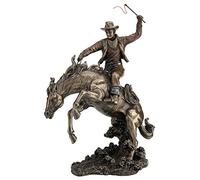 Veronese Bronzed Rodeo Cowboy and Bucking Bronco Statue 13 Inches Tall