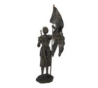 Veronese Bronzed Saint Joan of Arc With Sword and Flag Statue