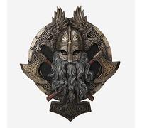 Veronese Design 10 5/8" Viking Wall Plaque Valhalla Sculpture Cold Cast Bronzed Resin