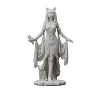 Veronese Design 10 Inch Bastet Egyptian Goddess of Protection Resin Sculpture Marble White Finish