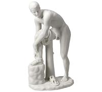 Veronese Design 10 Inch Hermes Fastening Sandle Resin Statue Marble White Finish Classic Greek Sculpture