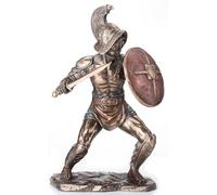 Veronese Design 10 Inch Murmillo Gladiator Gladius and Parma Cold Cast Resin Bronze Finish Sculpture