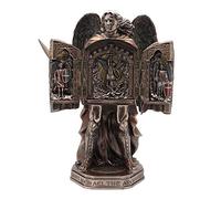 Veronese Design 11 3/8 Inch Armored Archangel Saint Michael Triptych Statue Cold Cast Resin Bronze Finish Sculpture