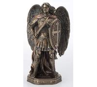 Veronese Design 11 Inch Archangel Saint Michael Sword and Shield with Base Cold Cast Resin Bronze Finish Statue Home Decor