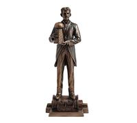 VERONESE Design 12" Tall Nikola Tesla Holding a Model of Wardenclyffe Tower Statue Cold Cast Resin Antique Bronze Finish Sculpture
