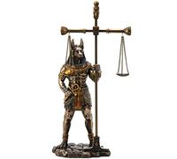 Veronese Design 13" Anubis Weighing The Heart On Scale Resin Sculpture Bronze Finish Egyptian Statue