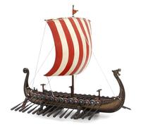 Veronese Design 13 Inch Viking Longship with Red and White Sail Home Decor Statue