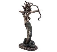 Veronese Design 14 1/8 Inch Furious Medusa Shooting Arrow Resin Statue Bronze Finish Hand Painted Accent