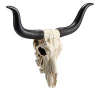 Veronese Design 14 Inch Long Horn Animal Skull Resin Wall Sculpture
