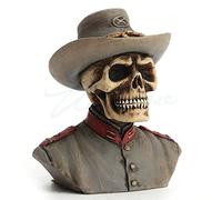 Veronese Design 2 1/2 Inch Civil War Confederate Army Skeleton Half Bust Resin Statue