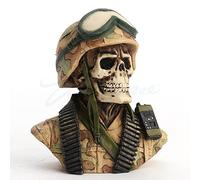 Veronese Design 2 3/4 Inch Military Skeleton Half Bust Miniature Resin Sculpture