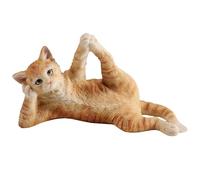 Veronese Design 2 3/4 Inch Orange Tabby Yoga Cat Sleeping Vishnu Pose Resin Animal Figurine