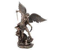 Veronese Design 21.5 Inch Saint Michael Standing Over Demon Archangel Warrior Antique Bronze Finish Sculpture Religious Figurine