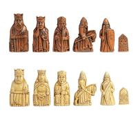 Veronese Design 3 1/2 Inch King Isle of Lewis Chess Men Set Resin Hand Painted Collectible Figurine Rust and Antique White Finish NO Board