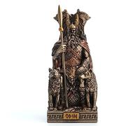 Veronese Design 3 1/2 Inches Norse God All Father Odin Sitting on Throne Miniature Resin Figurine Handpainted Bronze Finish, WU78058AP