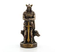 Veronese Design 3 3/8 Inch Freyr The Norse God of Strength Hand Painted Bronze Finish Polyresin Miniature Figurine
