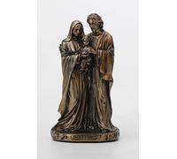 Veronese Design 3 3/8 Inch Holy Family Cast Resin Hand Painted Antique Bronze Finish Statue Home Decor