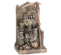 Veronese Design 3 3/8 Inch Santa Muerte Seating On Throne Holding Scythe and Scale Polystone Hand Painted Bronze Finish Collectible Figurine Home Decor