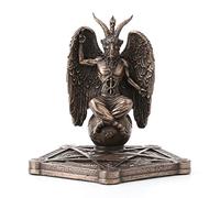 Veronese Design 4 1/2 Inch Baphomet Incense Burner Pentagram Resin Statue Bronze Finish