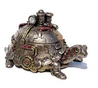VERONESE Design 4 1/8" Tall Steampunk Tortoise Turtle Trinket Box Cold Cast Resin Statue Antique Bronze Finish Secret Box Statue