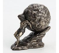 Veronese Design 4 3/8 Inch Tall Sisyphus Rolling The Boulder Cold Cast Bronzed Resin Greek Roman Sculpture Collectible Figurine